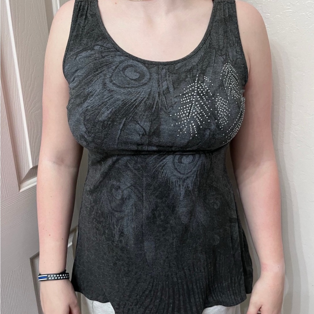 BLEU Womens grey Dress Tank top, Small